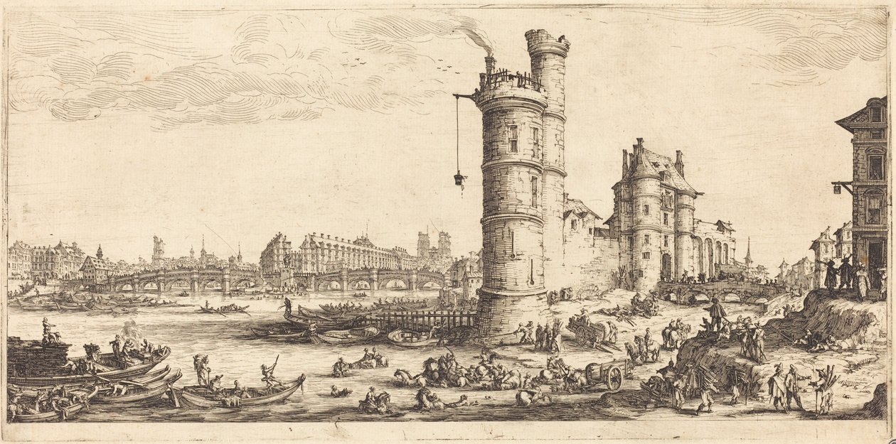 Pohled na Pont Neuf od Jacques Callot