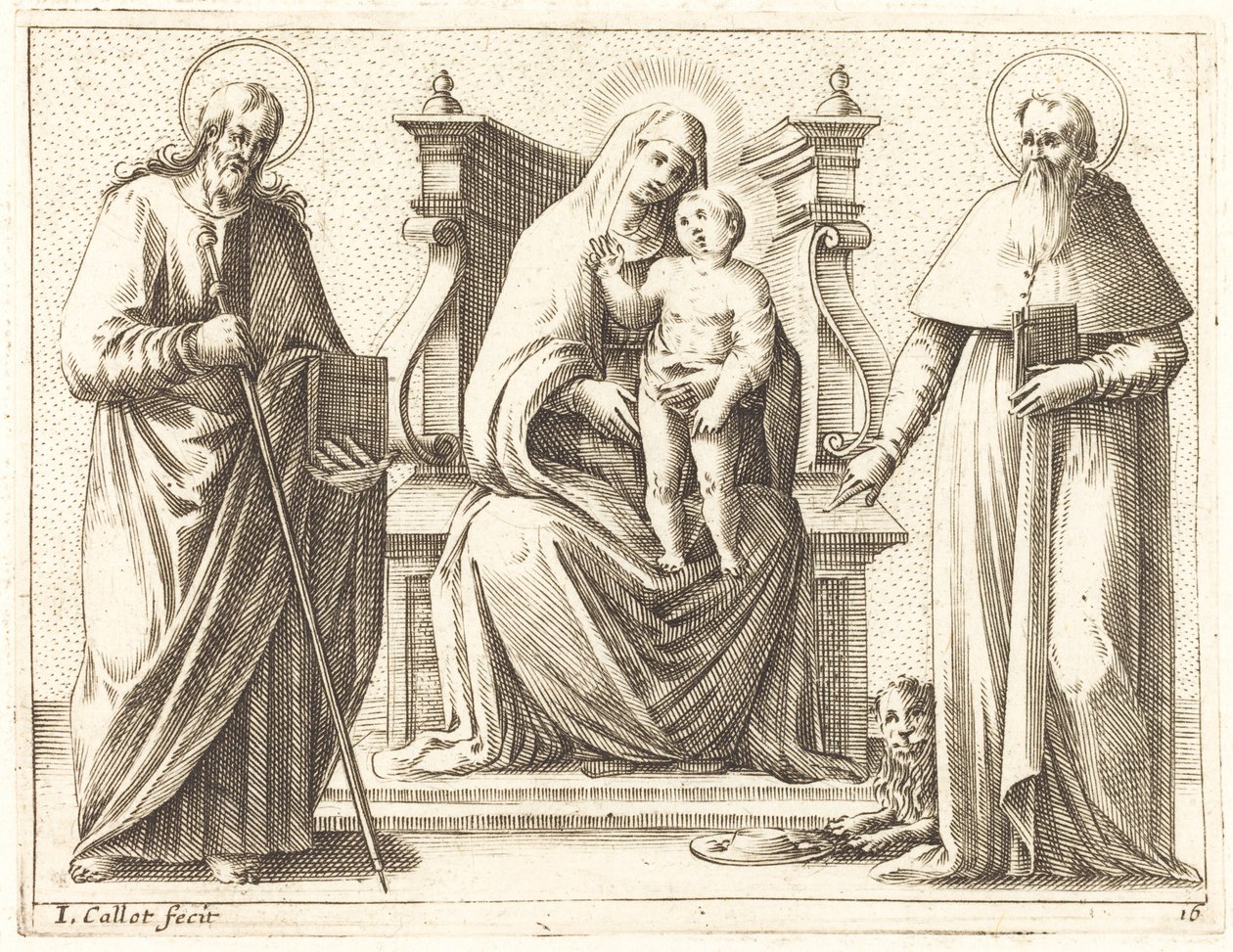 Panna s dítětem se svatými Jakubem a Jeronýmem od Jacques Callot