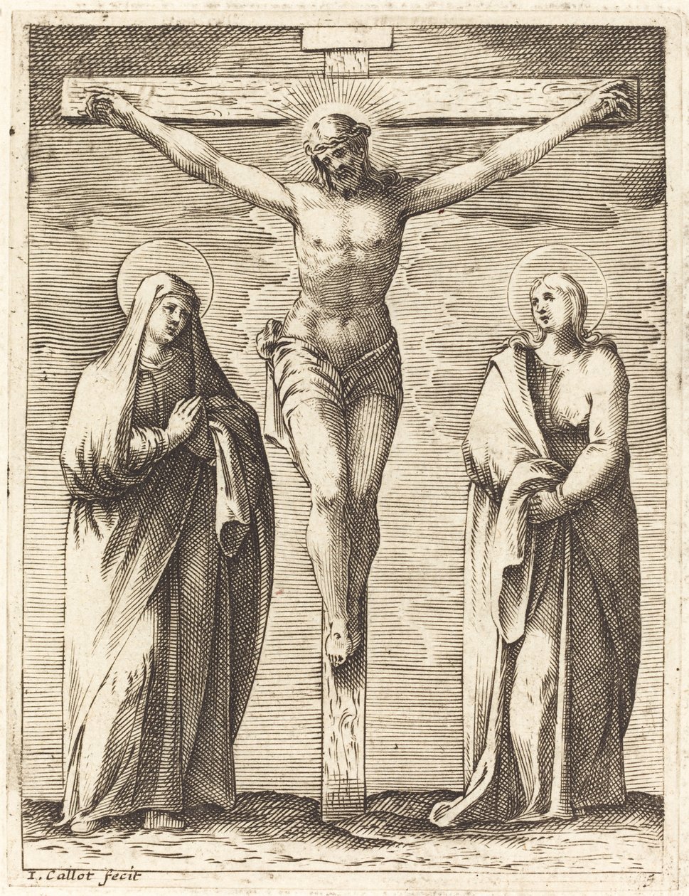 Panna a svatý Jan u paty kříže od Jacques Callot