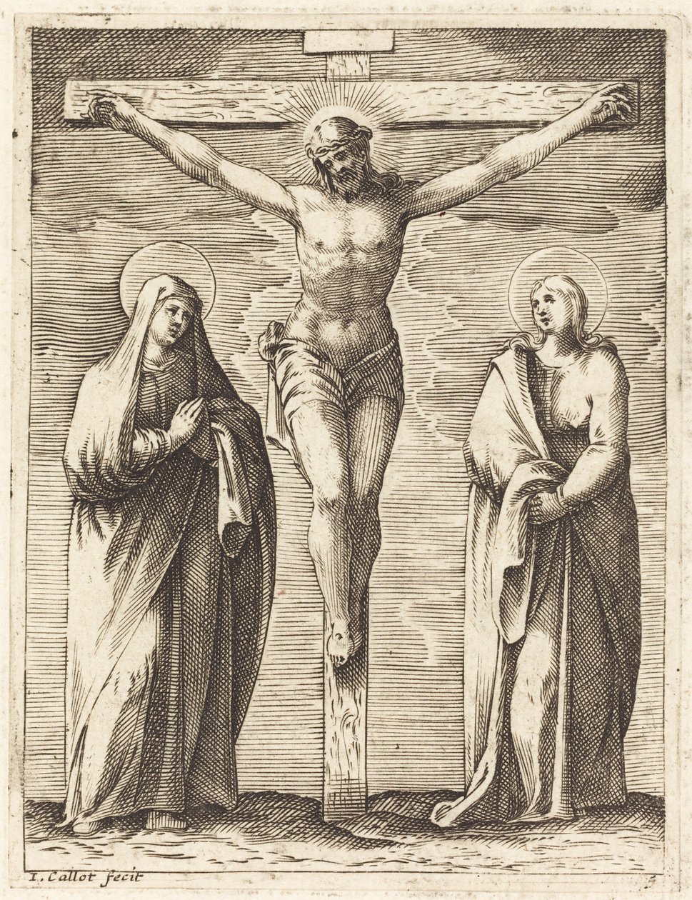 Panna Maria a svatý Jan u paty kříže od Jacques Callot