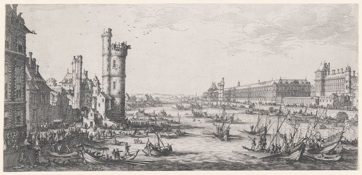 Pohled na Louvre od Jacques Callot