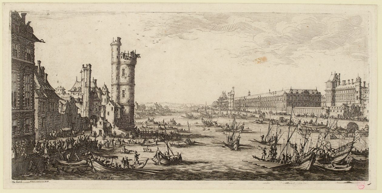 Pohled na Louvre a někdejší Porte de Nesle (IFF 667). od Jacques Callot