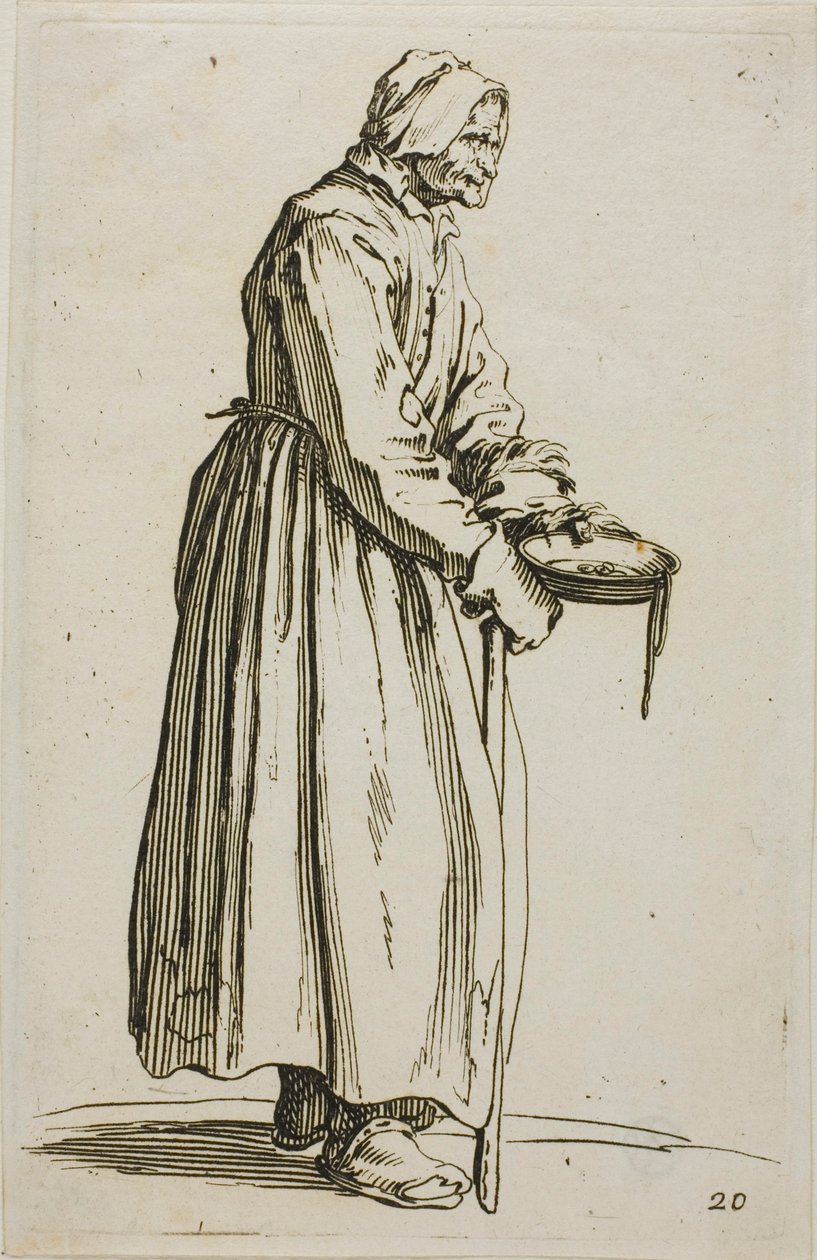 Woman Beggar Holding Alms, plate 20 from The Beggars od Jacques Callot