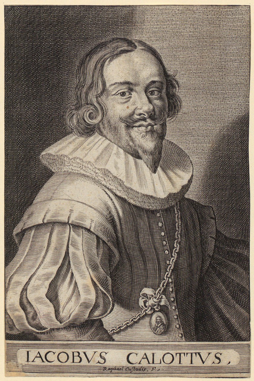 Zanni, list 3 ze série „Tři Pantaloniové“ od Jacques Callot