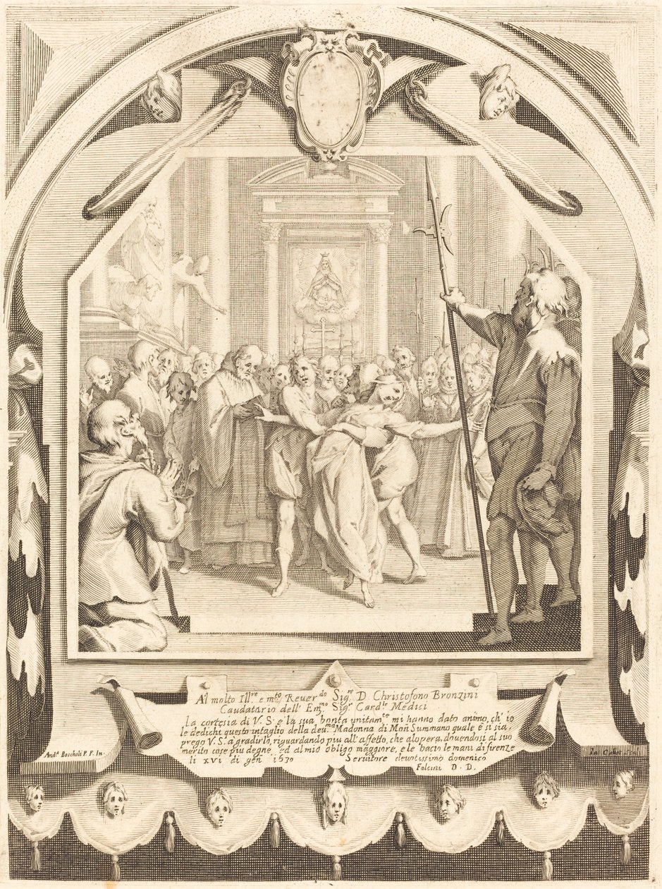 Posedlý od Jacques Callot after Andrea Boscoli