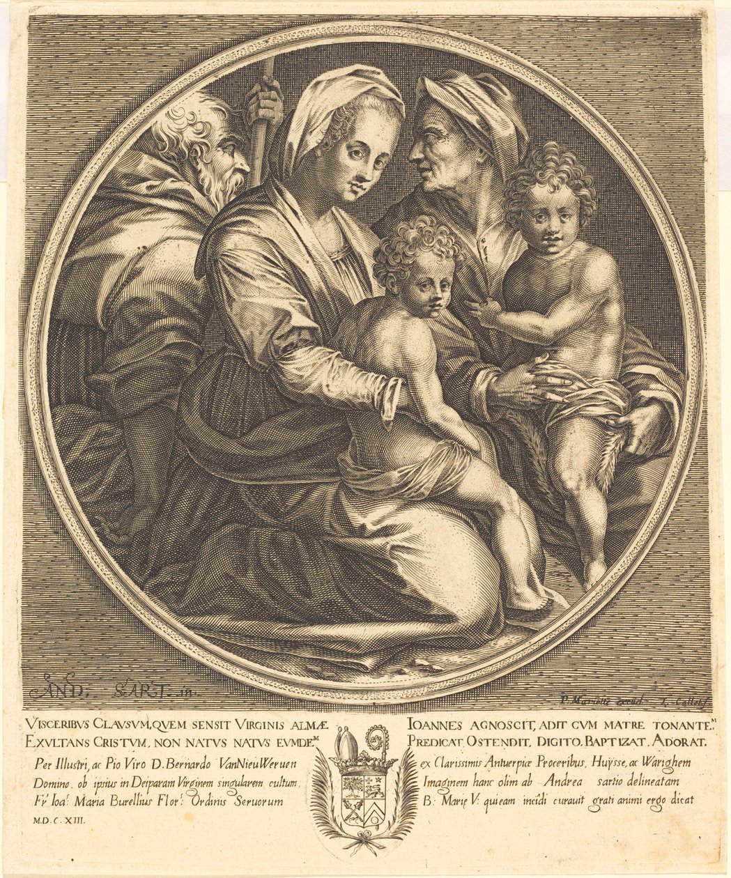 Svatá rodina od Jacques Callot after Andrea del Sarto