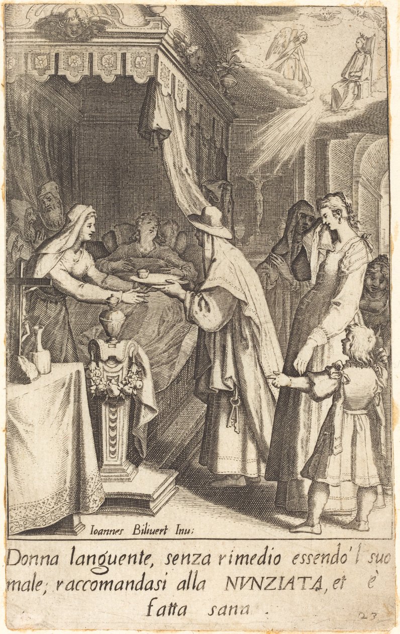 Vyléčený nemocný člověk od Jacques Callot after Giovanni Bilivert