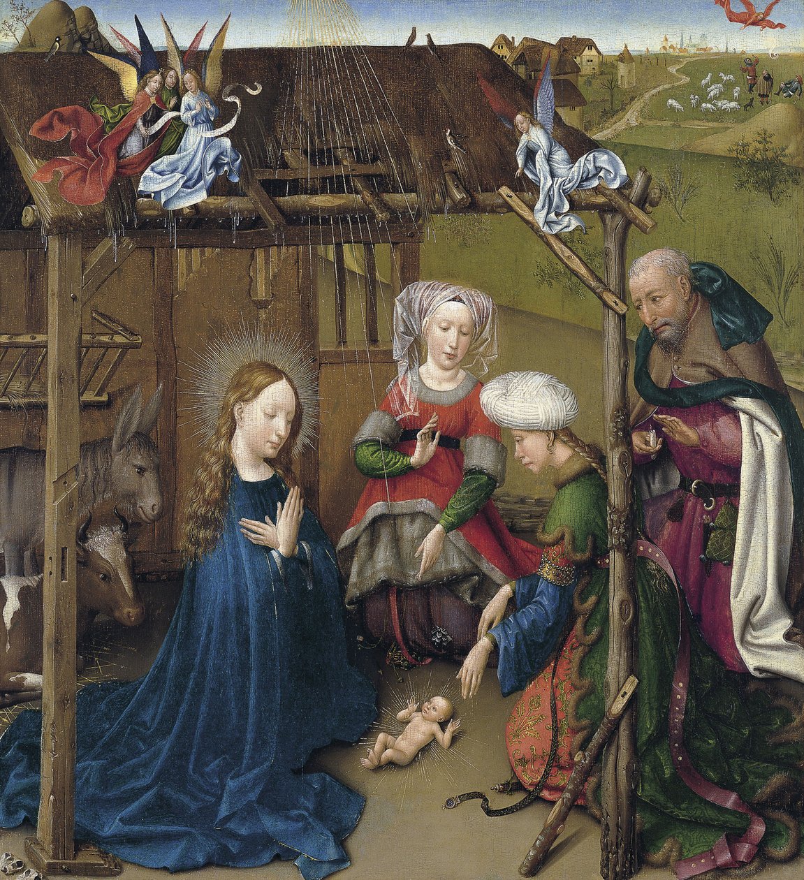 Narození Páně, asi 1435 od Jacques Daret