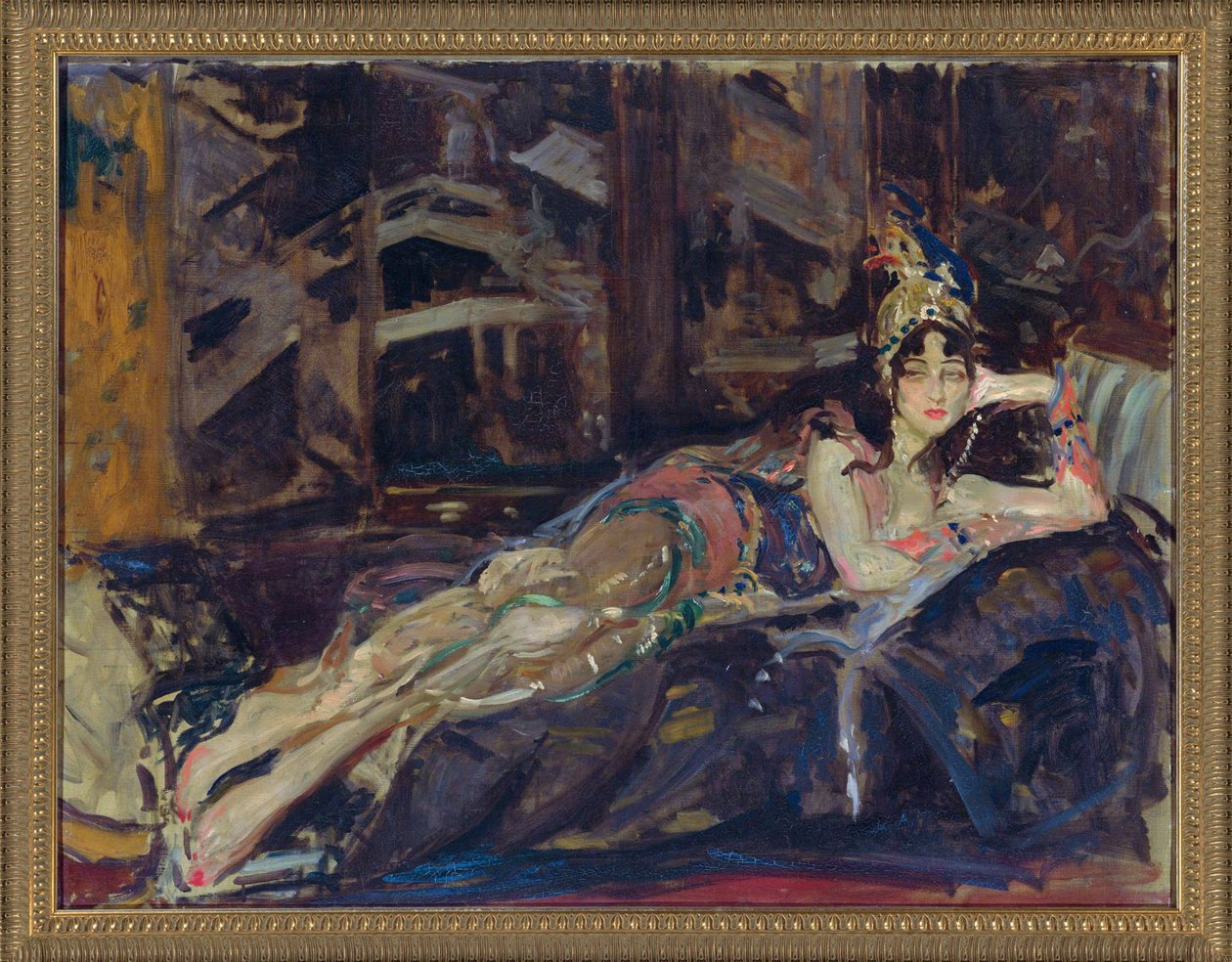 Ida Rubinstein jako Zobeide v baletu Šeherezáda Nicholase Rimského Korsakova od Jacques Emile Blanche