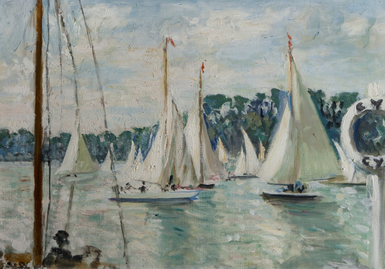 Závodní jachty na Seině od Jacques Emile Blanche