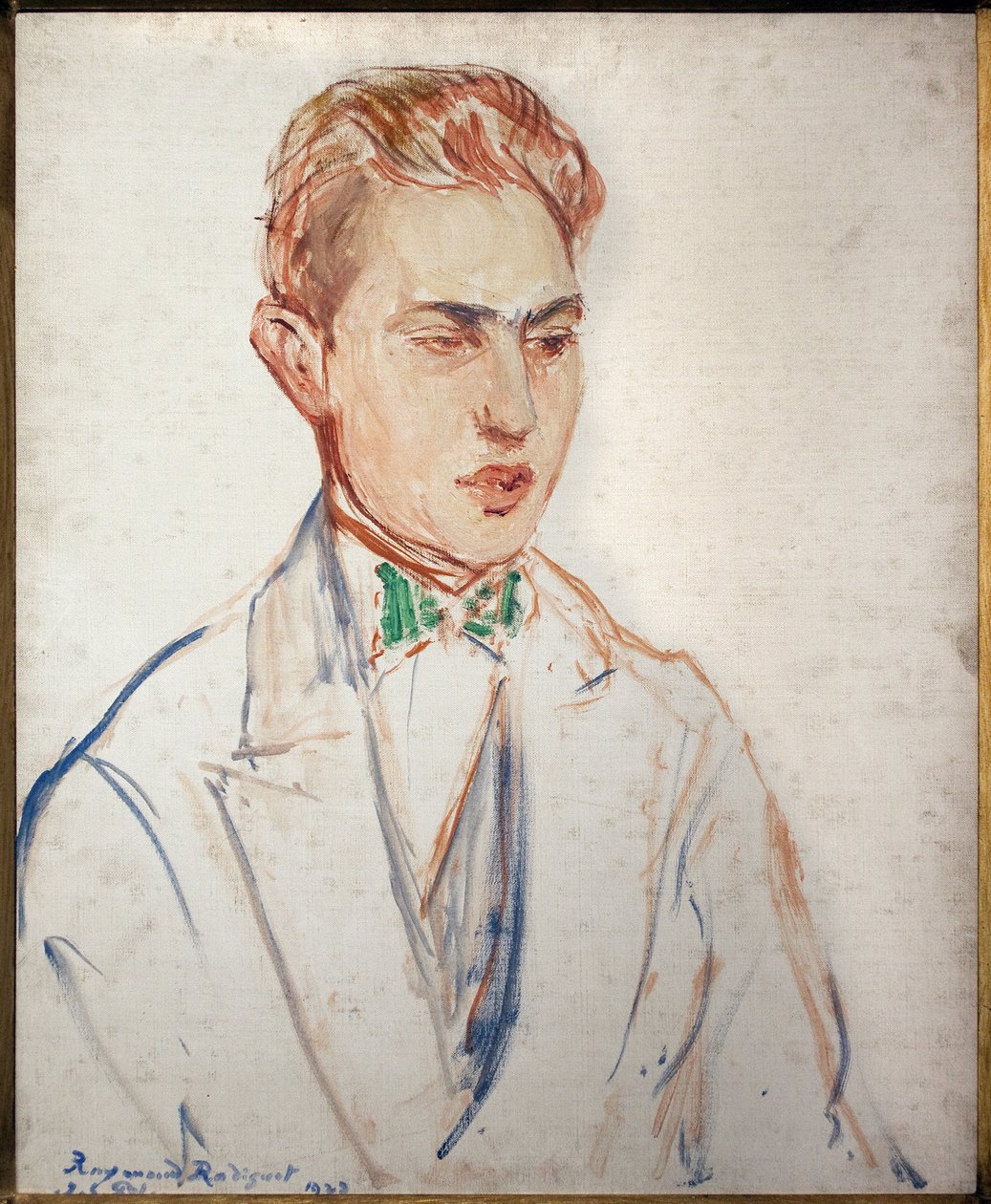 Studie k portrétu Raymonda Radigueta (1903-1923). Umělecké dílo Jacques Emile (Jacques-Emile) Blanche (1861-1942), olej na kartonu, před rokem 1923. Francouzské umění, Musee des Beaux Arts de Rouen. od Jacques Emile Blanche