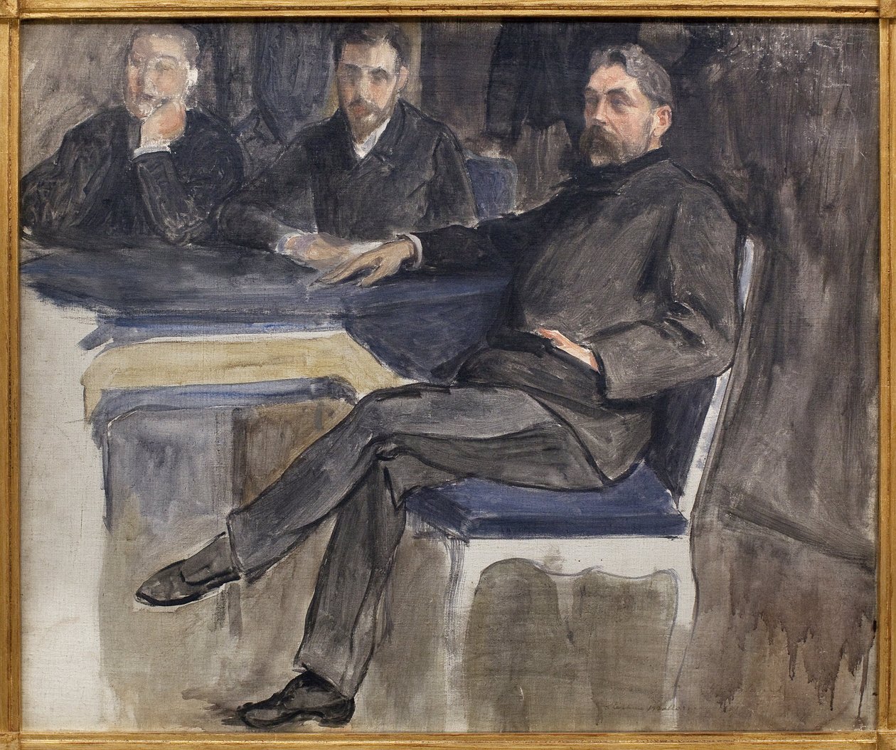 Studie k portrétu Stephana Mallarmeho (1842-1898) a jeho přátel z La Revue Independante. Obraz Jacques Emile Blanche (1861-1942), olej na plátně od Jacques Emile Blanche