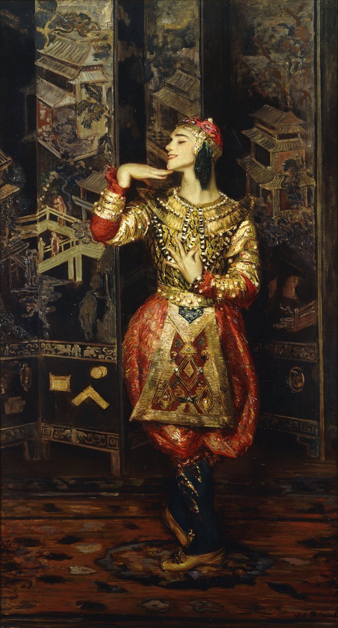 Václav Nižinskij v Danse Orientale, 1910 od Jacques Emile Blanche
