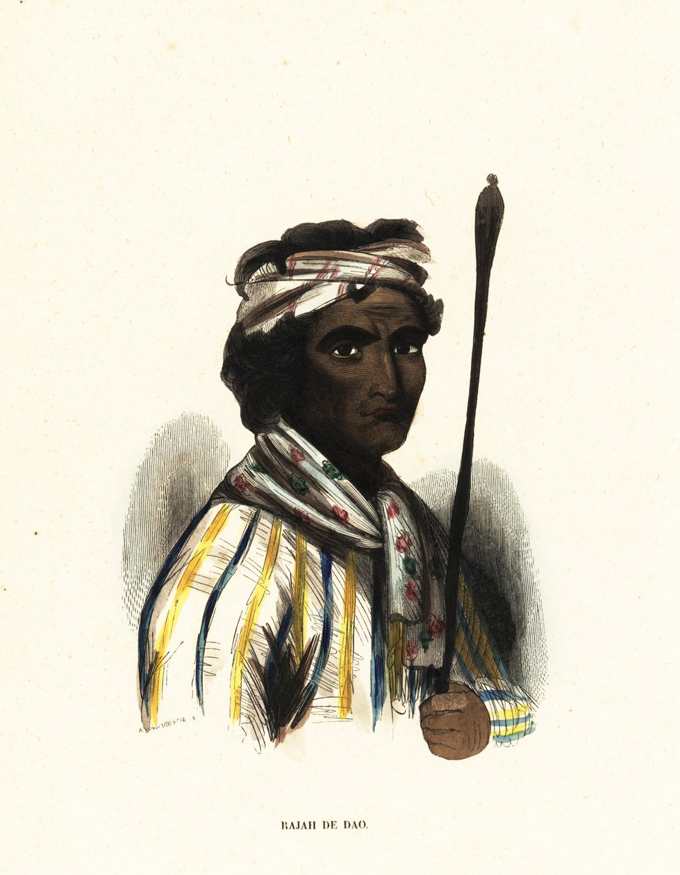 Make-Tetti, Raja of Dao, Maluku Islands, Indonésie od Jacques Etienne Victor (after) Arago