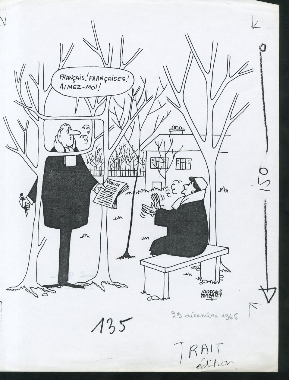 Paris-Presse, Satirický v B  W od Jacques Faizant