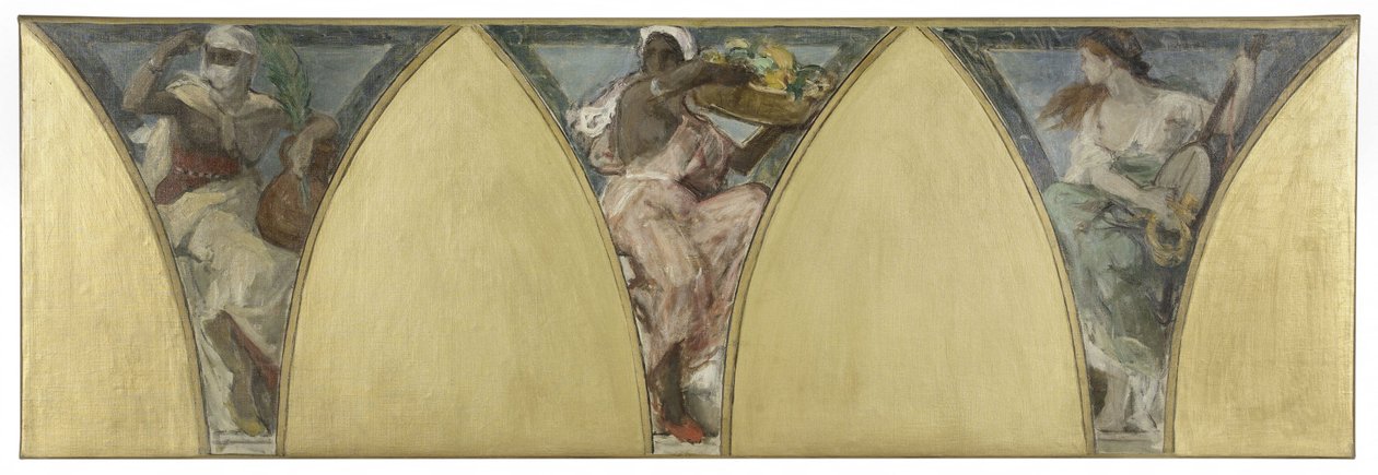 Skica pařížské radnice: Alžírsko. Guyana. Provence, kolem roku 1888 (olej na plátně) od Jacques Fernand Humbert