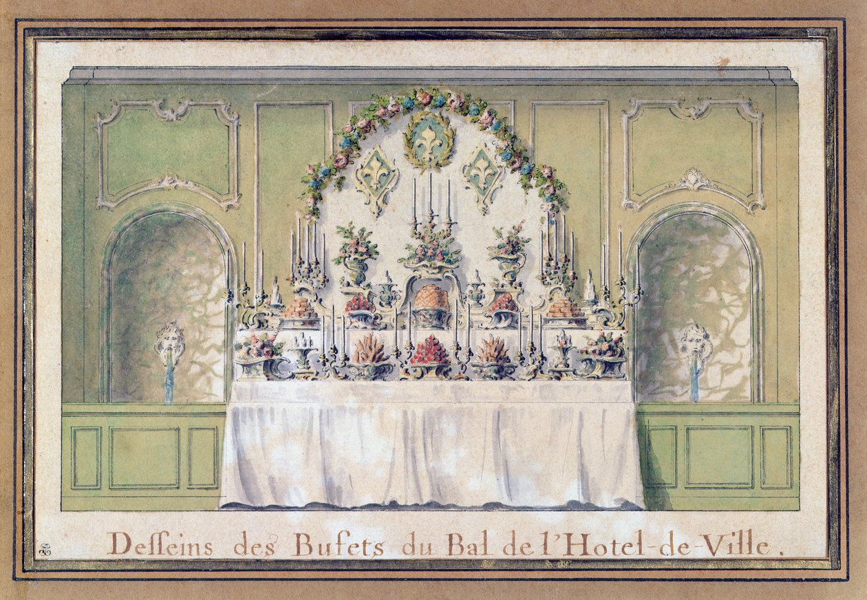 Bufet na ples v Hotel de Ville, Paříž, 1745 od Jacques François Blondel