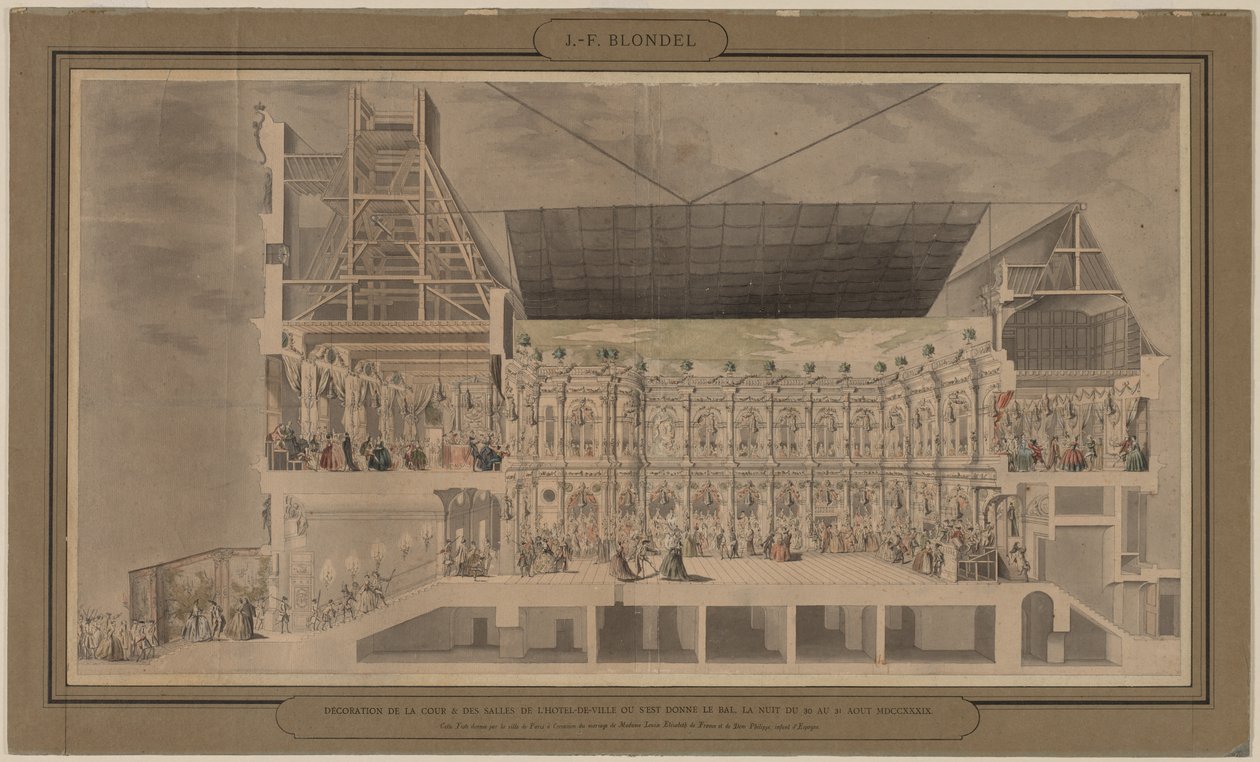 Průřez Hôtel de Ville viděný v perspektivě, 1739-1740. od Jacques François Blondel