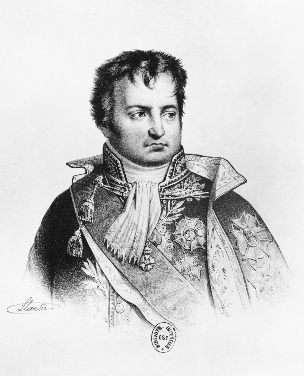 Denis Decres, ministr námořnictva a kolonií (bw litho) od Jacques Francois Gauderique Llanta
