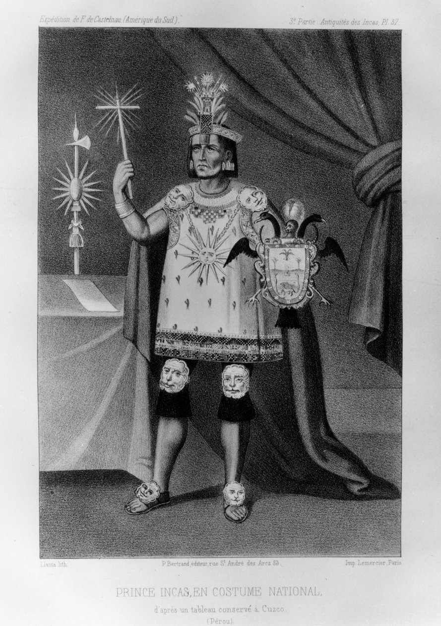 Princ Inků, národní kroj, 1852 od Jacques Francois Gauderique Llanta