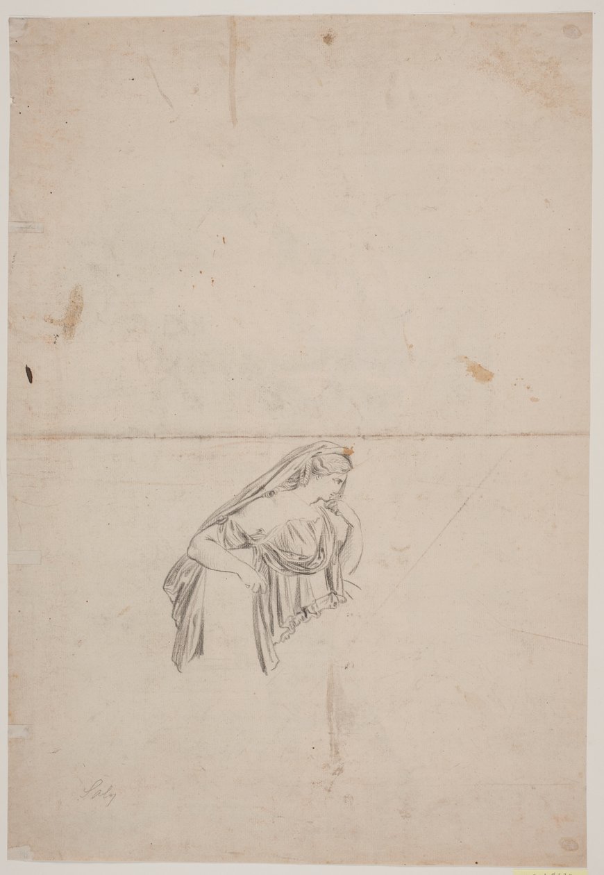 Studie pro truchlící ženskou postavu od Jacques Francois Joseph Saly