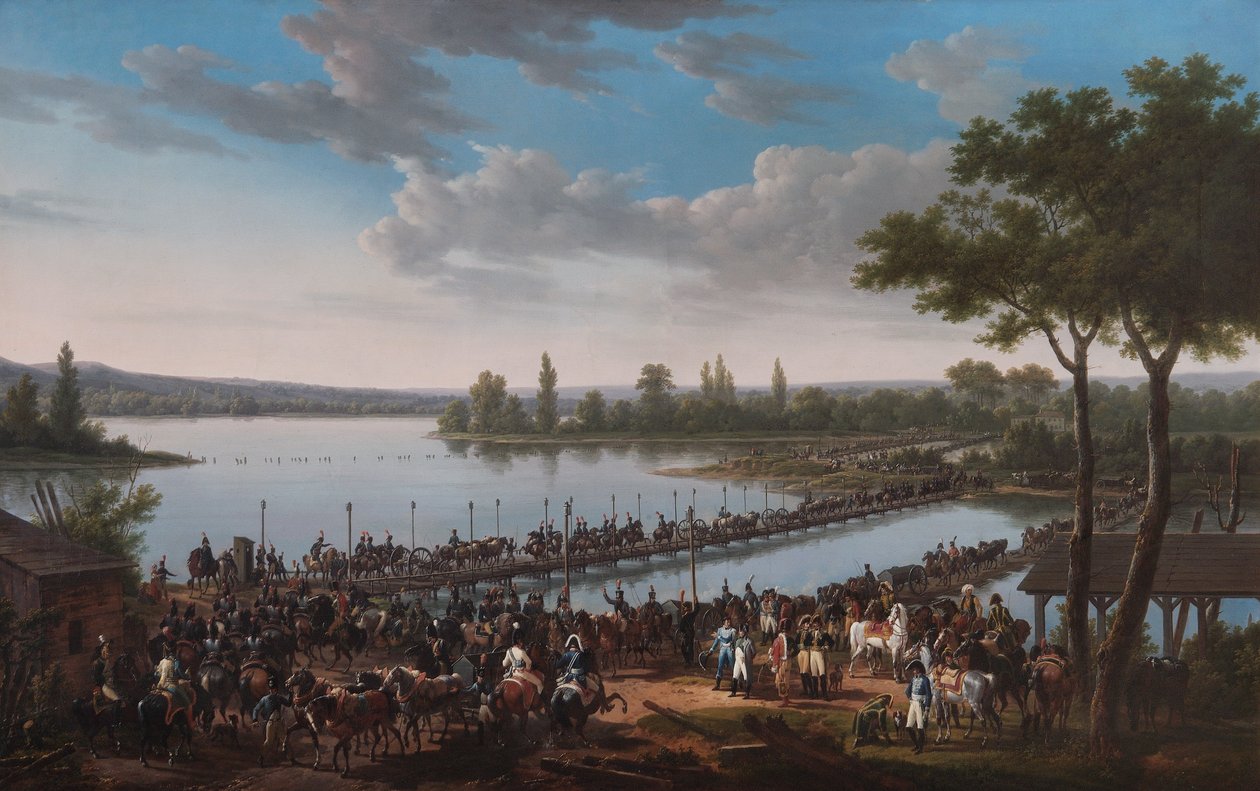 Napoleonin Tonavan kulku ennen Wagramin taistelua (öljy kankaalle) od Jacques Francois Joseph Swebach