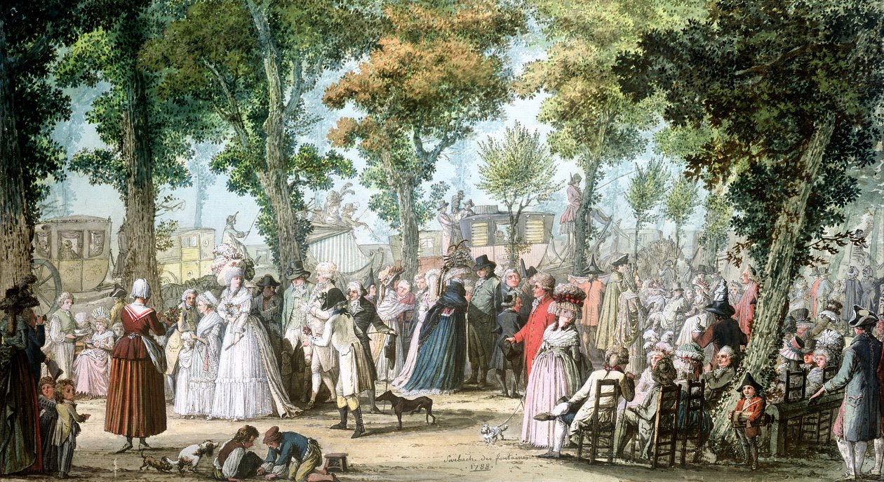 Promenáda na Boulevard du Temple, 1788 od Jacques Francois Joseph Swebach