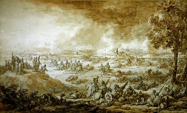 Bitva u Lipska (pero a inkoust na papíře) od Jacques Francois Joseph Swebach
