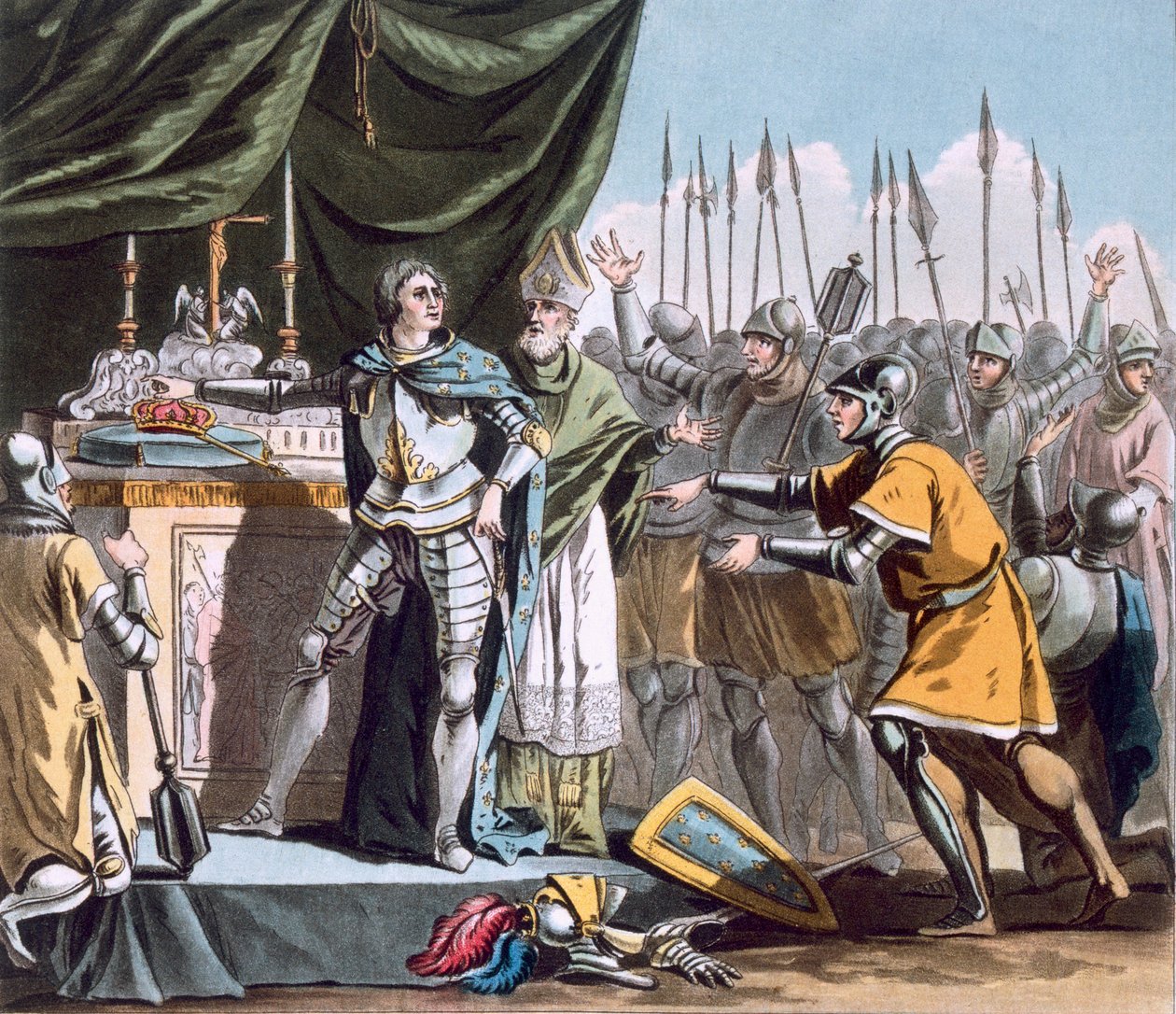 Historický den Bouvines v roce 1214, vyryl Jean Baptiste Morret (fl. 1790-1820), 1790 od Jacques Francois Joseph Swebach