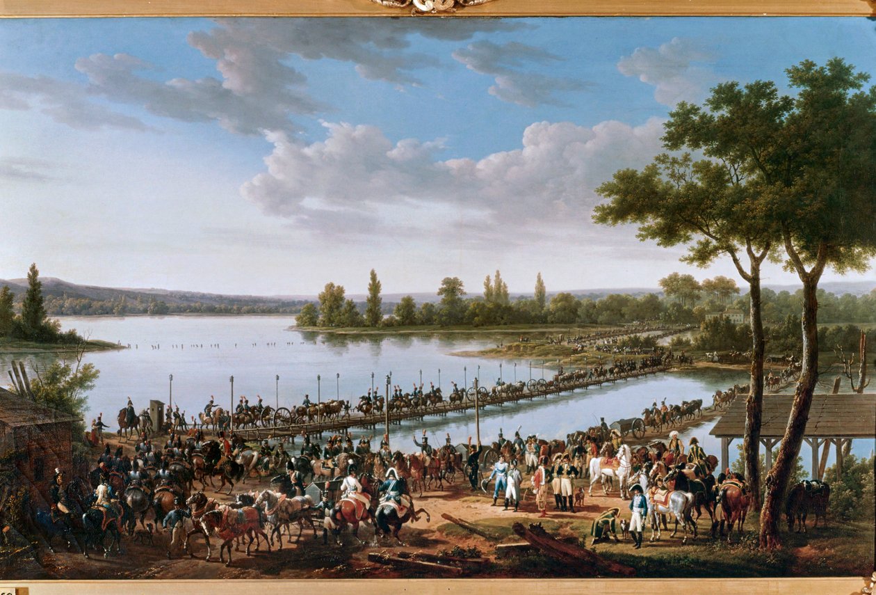 Napoleonův průjezd Dunajem před bitvou u Wagramu ... (malba na plátně) od Jacques Francois Joseph Swebach