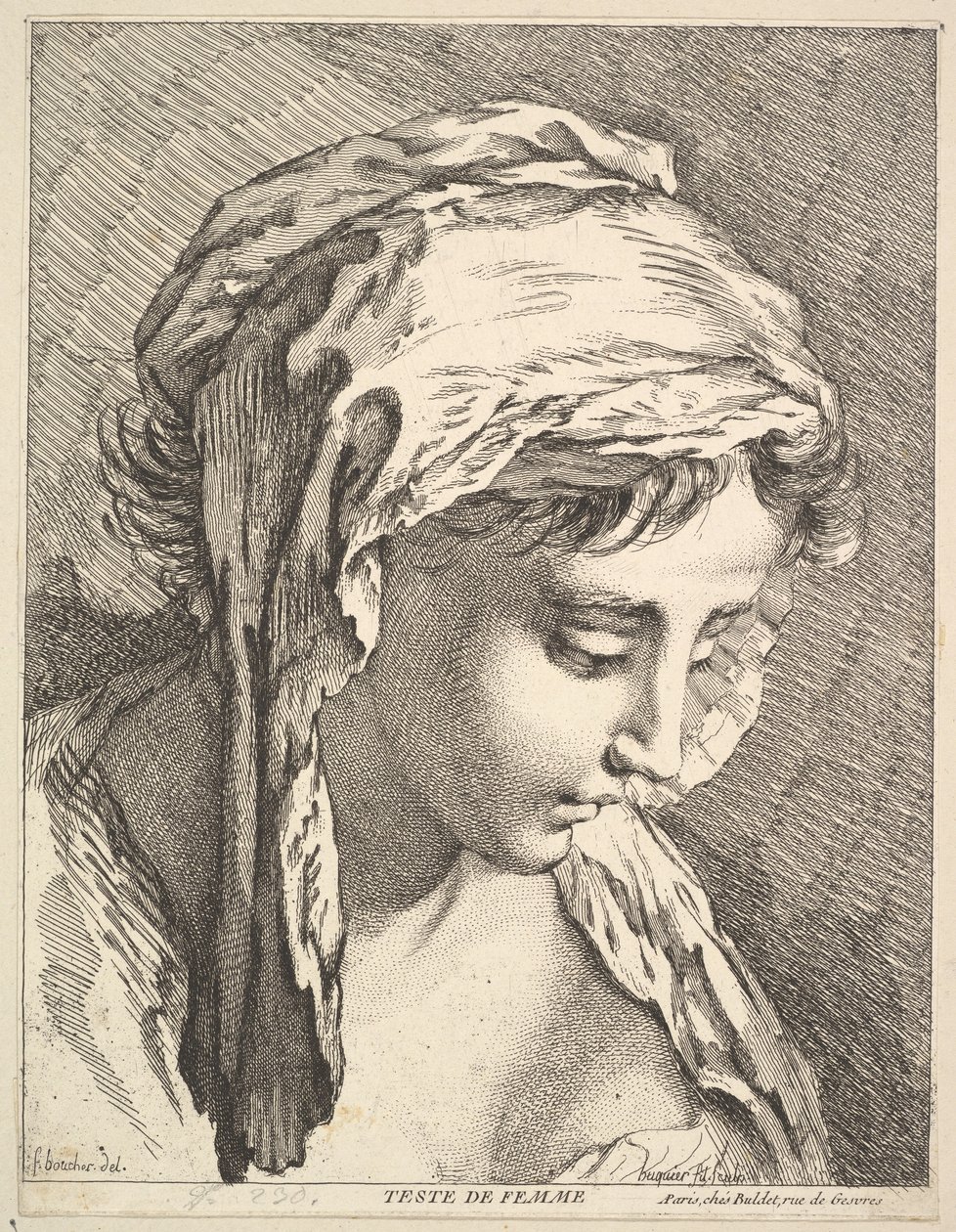 Hlava ženy, polovina až konec 18. století. od Jacques Gabriel Huquier