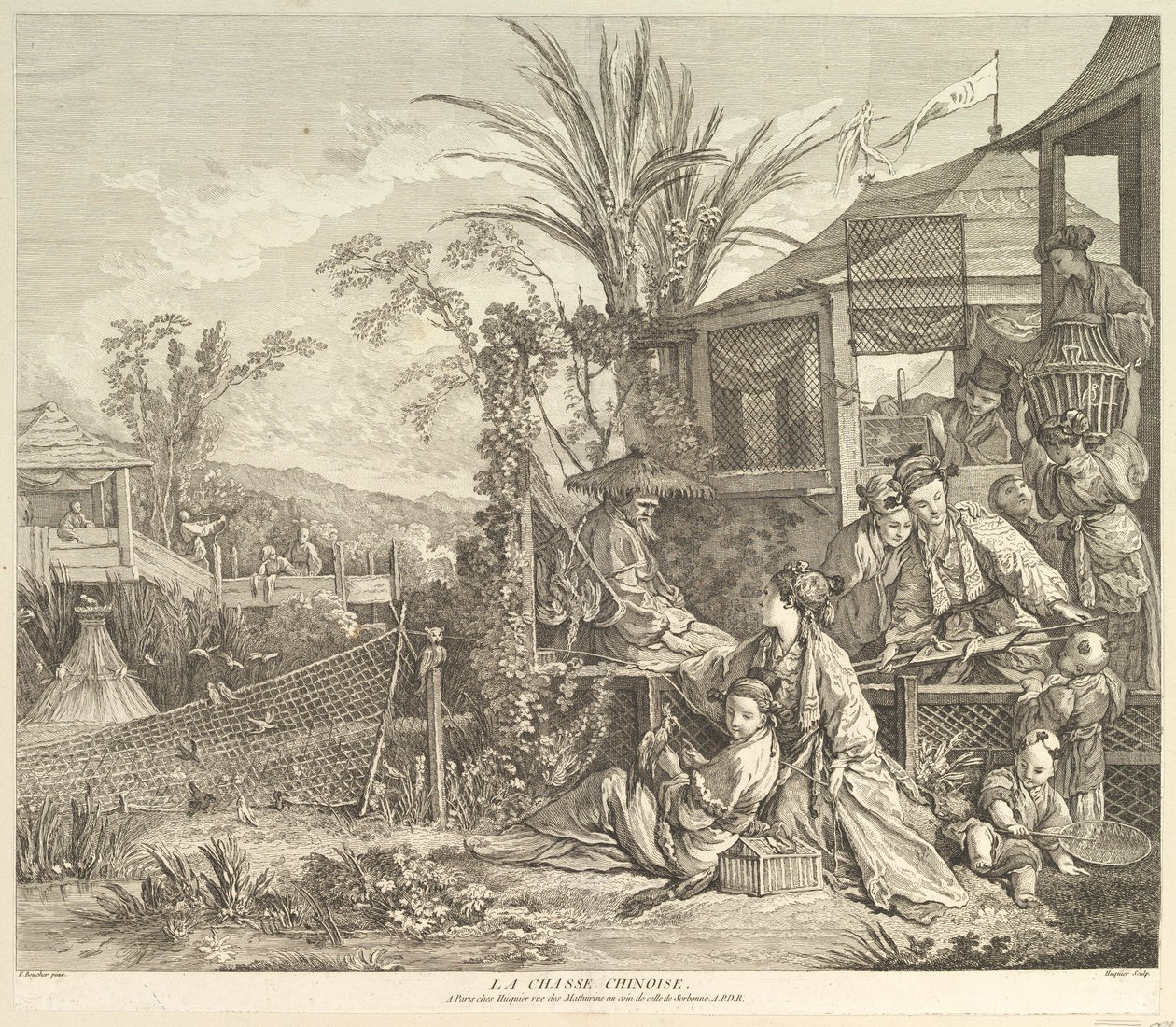 La Chasse Chinoise Čínský lov, z Chinoiseries, po roce 1743. od Jacques Gabriel Huquier