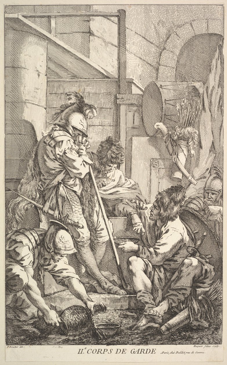 Druhá strážní místnost, polovina až konec 18. století. od Jacques Gabriel Huquier