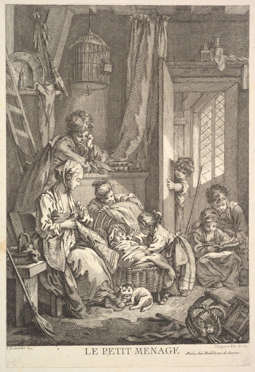 Malá domácnost, polovina až konec 18. století. od Jacques Gabriel Huquier
