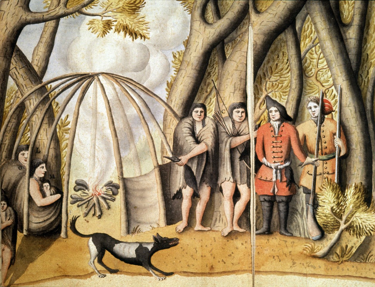 Indiáni z Magellan Detroit od Jacques Gouin de Beauchesne