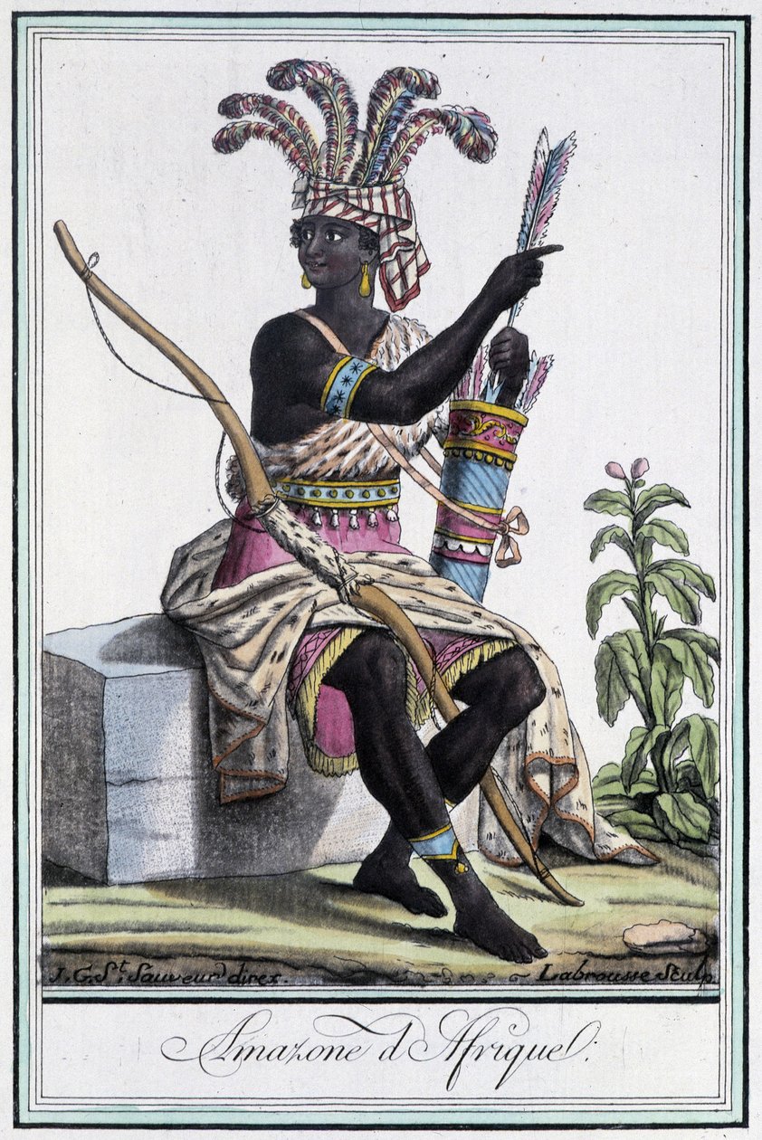 Amazon of Africa - v “”Encyklopedie cest”” od Grasset St Sauveur, ed. 1796 od Jacques Grasset de Saint Sauveur