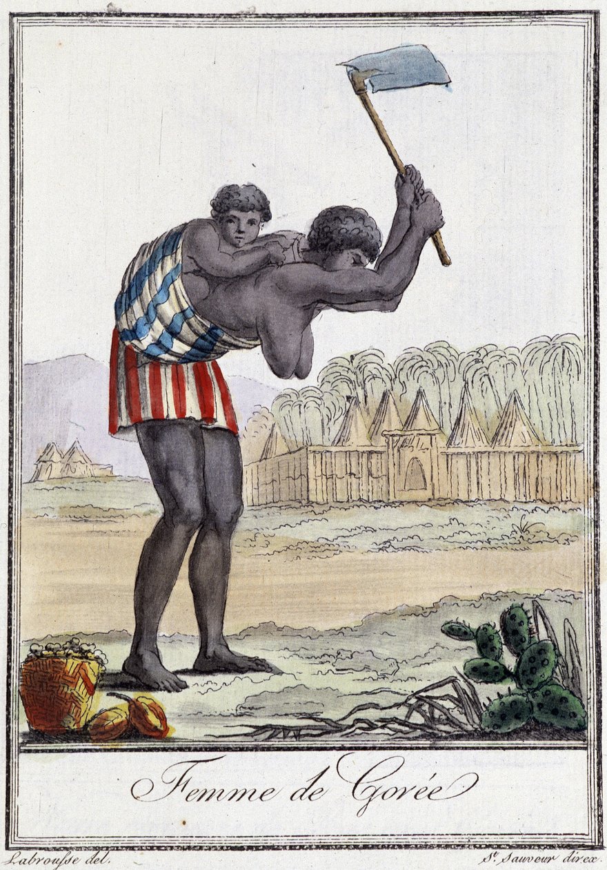 Femme of Gorèe (Senegal) - v “”Encyklopedie cest”” od Grasset St Sauveur, ed. 1796 od Jacques Grasset de Saint Sauveur