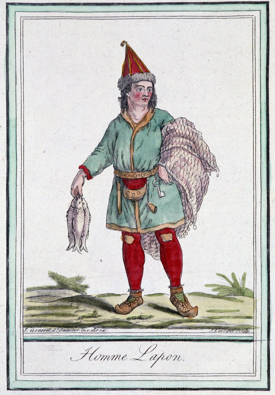 Laponský muž - v ""Encyklopedie cest"" od Grasset Saint Sauveur, ed. Paříž 1796 od Jacques Grasset de Saint Sauveur