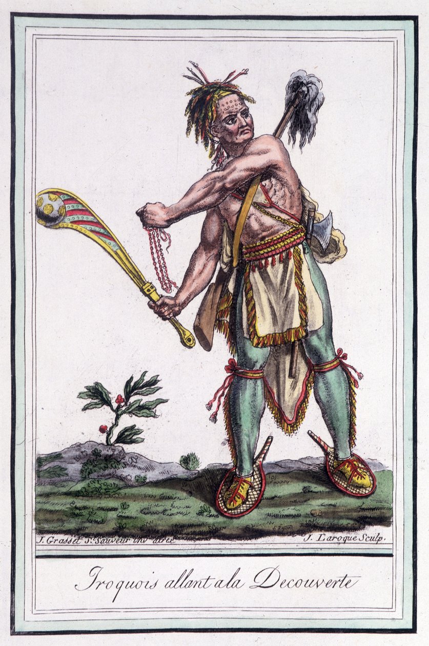 Irokézové „“ jdou k objevu““ – v „“Encyklopedie cest““ od Grasset St Sauveur, Paříž od Jacques Grasset de Saint Sauveur