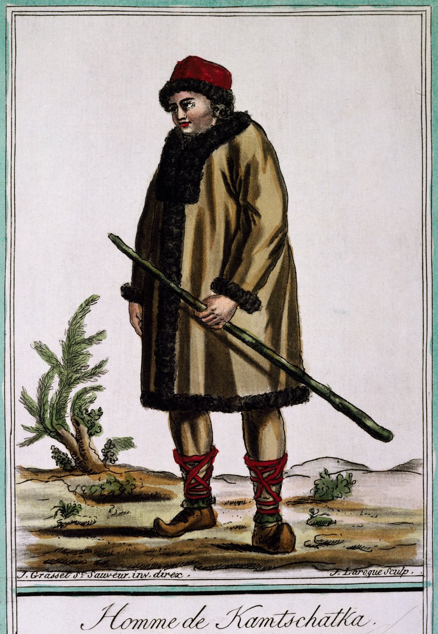 Kamčatka, barevná rytina Laroque, Rusko od Jacques Grasset de Saint Sauveur