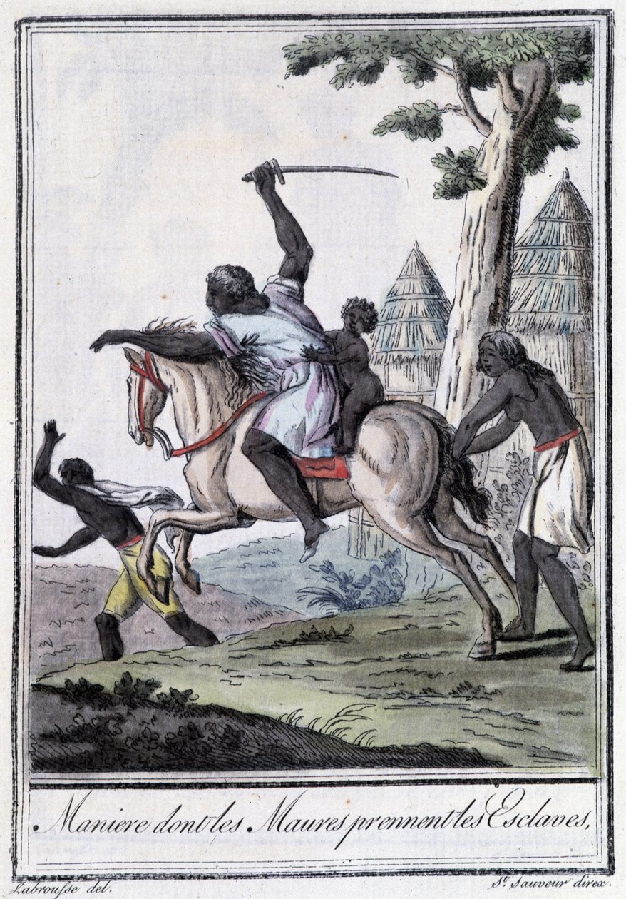 Manage, which Moures berou otroky - v “”Encyclopédie des voyages”” od Grasset Saint Sauveur, ed. Paříž 1796 od Jacques Grasset de Saint Sauveur