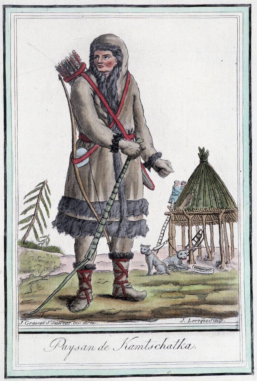 Rolník z Kamčatky - v „“Encyklopedii cest”” od Grasset St Sauveur, Paříž od Jacques Grasset de Saint Sauveur