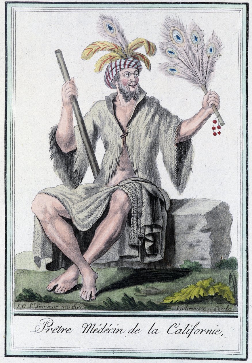 Kněžský lékař z Kalifornie – v „“Encyklopedie cest”” od Grasset Saint Sauveur, ed. Paříž 1796 od Jacques Grasset de Saint Sauveur
