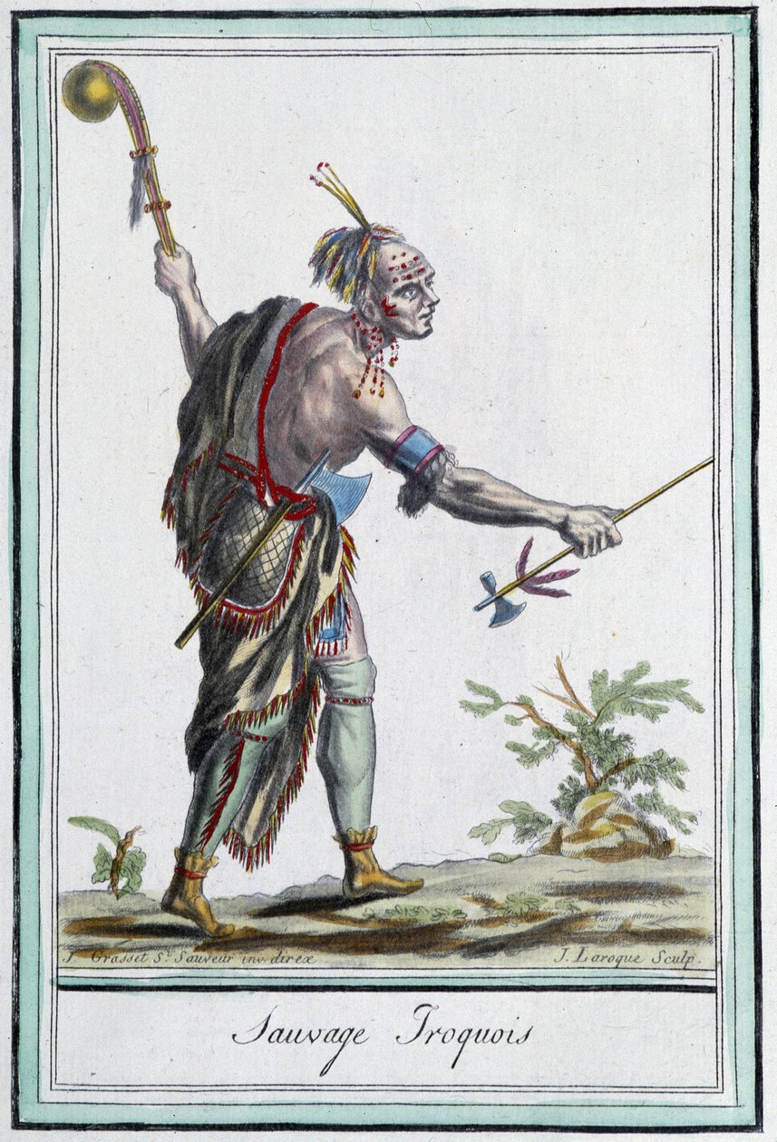 Sauvage iroquois - v “”Encyklopedie cest”” od Grasset St Sauveur, Paříž od Jacques Grasset de Saint Sauveur