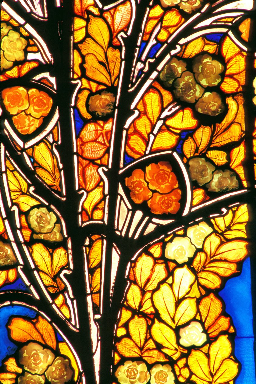 Nancy (departement 54), Art Nouveau, Hotel Bergeret, Vitráže od Jacquese Grubera (1870-1936) „“růže a rackové““ od Jacques Gruber