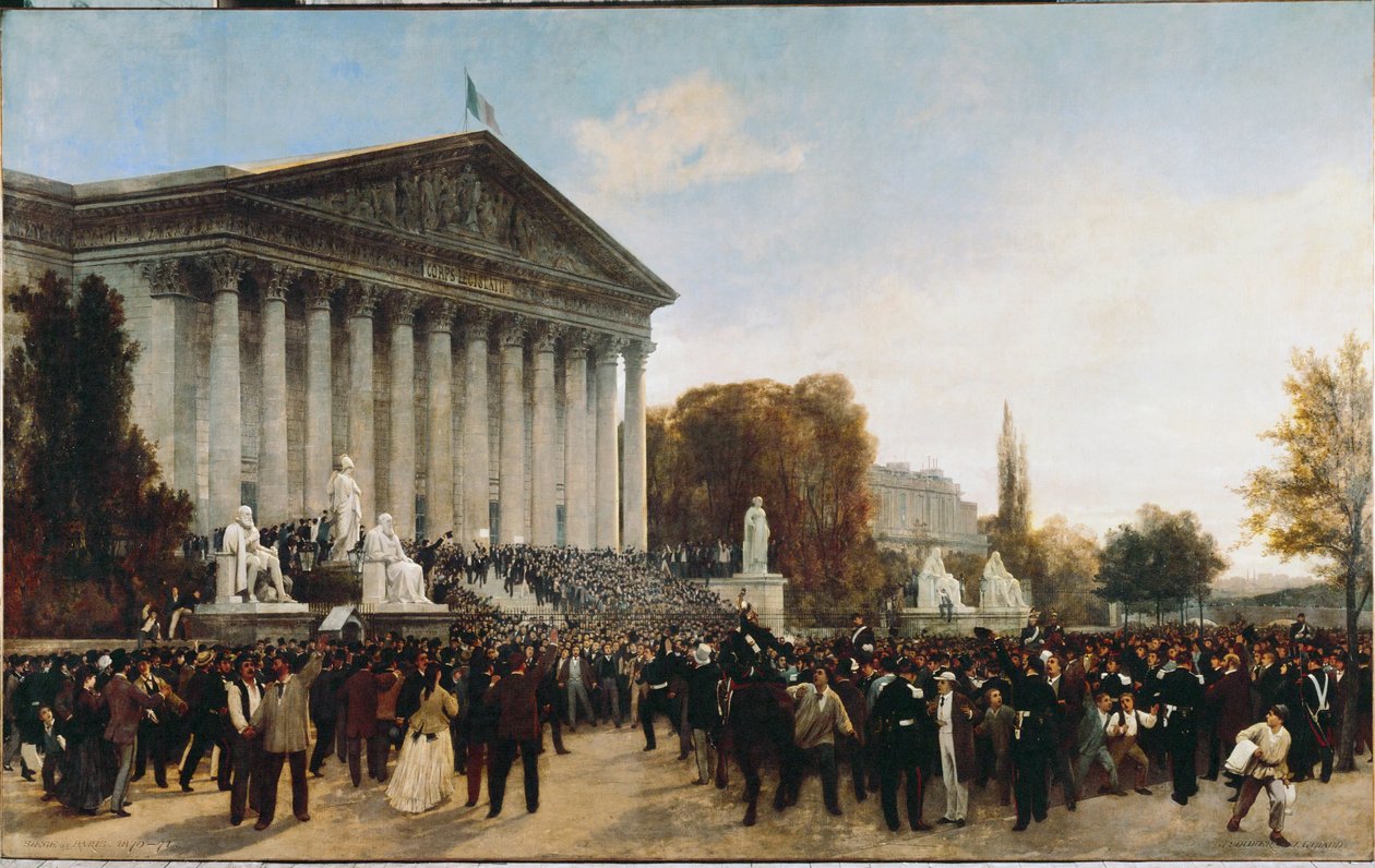 Bourbonský palác, sídlo zákonodárného sboru, po posledním zasedání... (malba na plátně) od Jacques Guiaud
