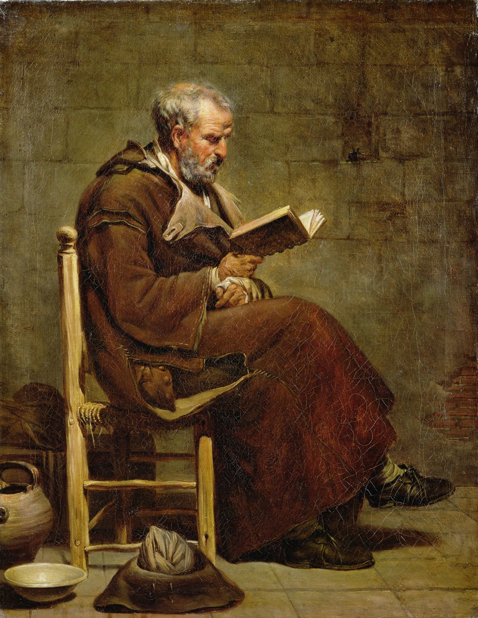 Sedící starý muž čtení, před rokem 1797 od Jacques Henri Sablet