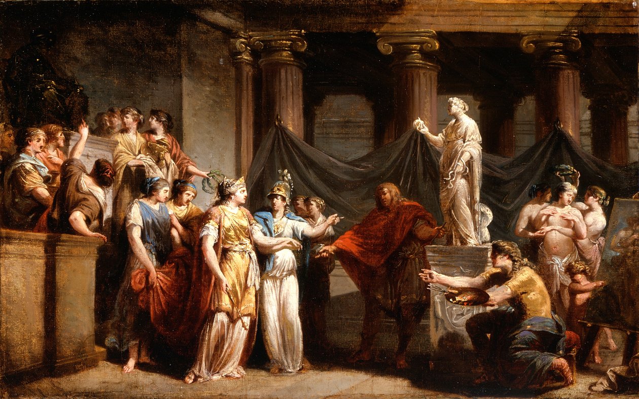 Chrám svobodných umění, s městem Bern a Minerva, 1779 od Jacques Henri Sablet