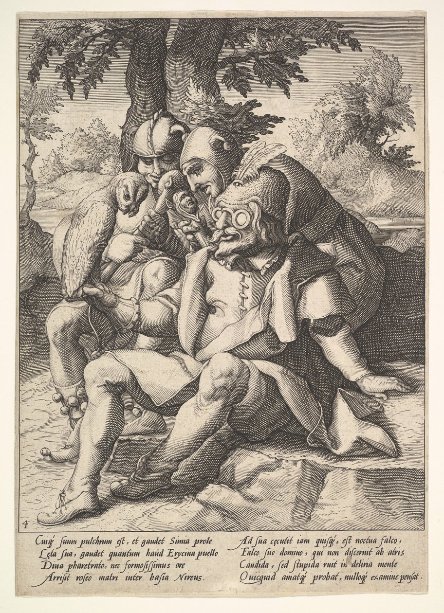 Moudrost bláznů, ze šesti přísloví. od Jacques II de Gheyn
