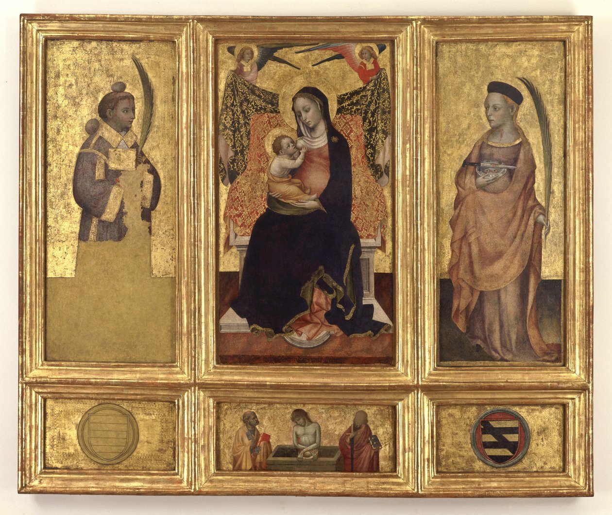 Madona s dítětem se svatými Štěpánem a Lucií; Kristus v hrobě a svatí Petr a Pavel, kolem roku 1425 od Jacques Iverny